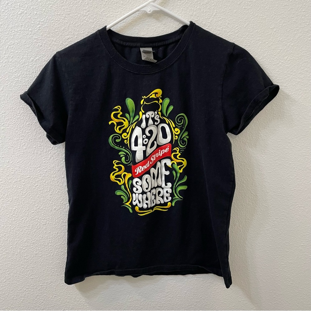 Red stripe it’s 420 somewhere shirt black medium